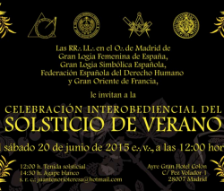 La Masonería liberal madrileña celebra conjuntamente el Solsticio de Verano